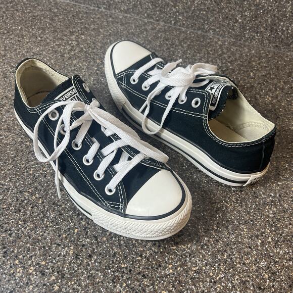 Converse Shoes - Converse All Star Low Top Womens Sz 7 Classic Black Canvas Sneaker Skate Lace Up